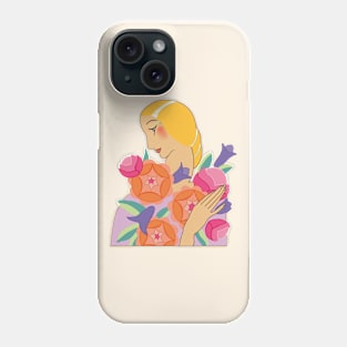 Flower Lady (on cream) Phone Case