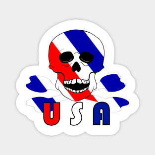 USA Skull And Bones For The Fourth Of July Magnet