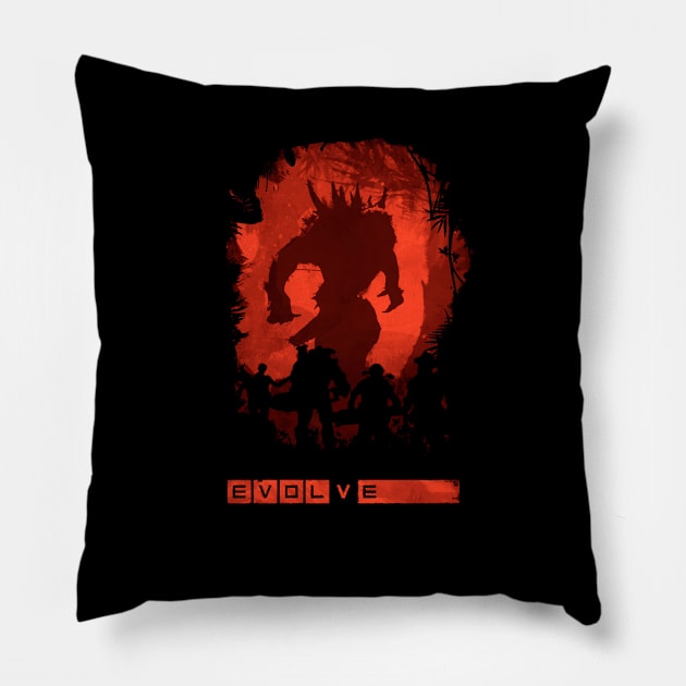 Evolve - Hunt Pillow by Joe Hickson