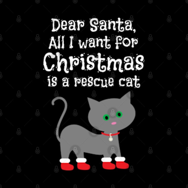 Rescue Cat for Christmas Cat Lover Gift by MedleyDesigns67