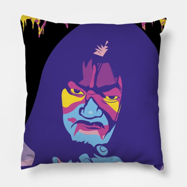 Neon Kabuki Pillow by Gimmickbydesign