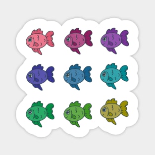 Cute colorful goldfish collection Magnet