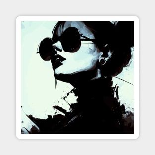 Victorian woman in sunglasses portrait Magnet