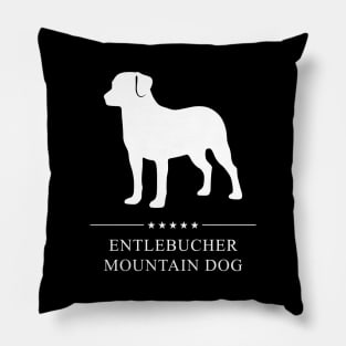 Entlebucher Mountain Dog White Silhouette Pillow