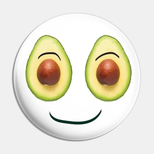 Avocado happy face Pin