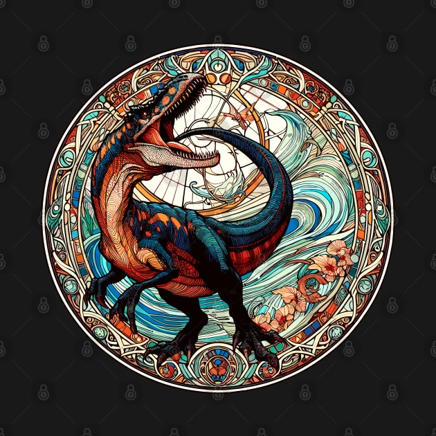 Velociraptor Dinosaur in an Art Nouveau Style by RCDBerlin