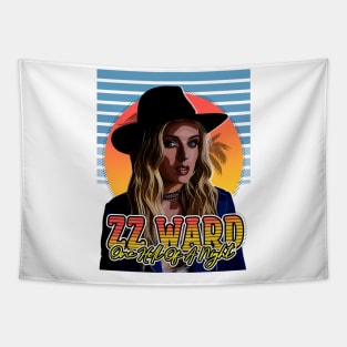 Retro ZZ Ward // One hell of A night style Flyer Vintage Tapestry