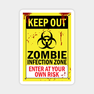 Zombie Zone Keep Out Warning Sign Magnet