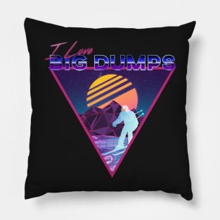 Retro Vaporwave Ski Mountain | I Love Big Dumps | Shirts, Stickers, and More! Pillow