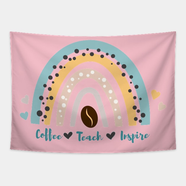 Coffee Teach Inspire Tapestry by Unraveled