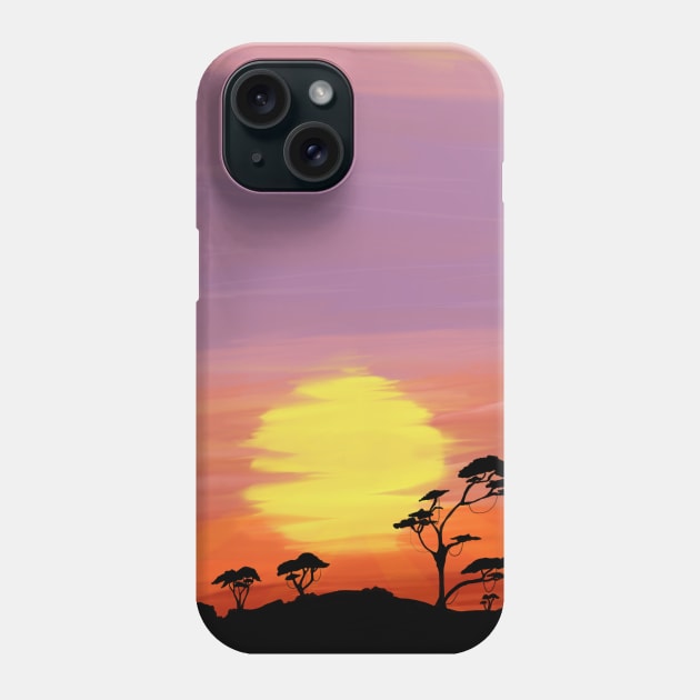 African Sunset Phone Case by ArtisanGriffinKane