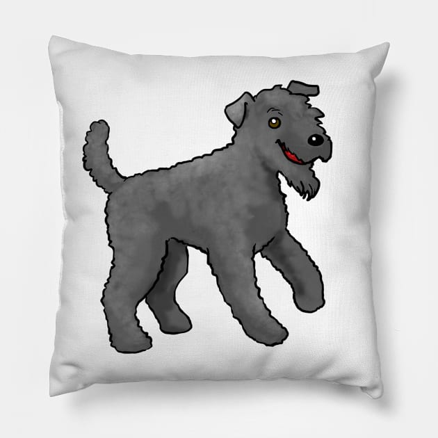 Dog - Kerry Blue Terrier - Black Pillow by Jen's Dogs Custom Gifts and Designs