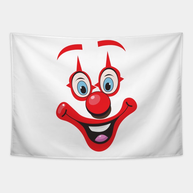 Cartoon Clown Face Tapestry by nickemporium1