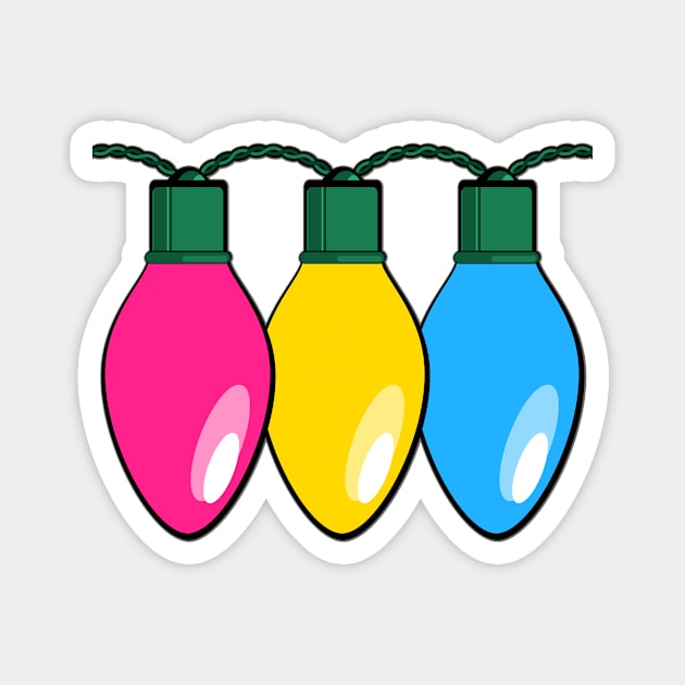 Pansexual Pride Christmas Lights Magnet by wheedesign