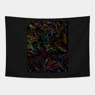 Colorful Neon Floral Patterns Tapestry