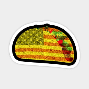 Patriotic Taco Lover USA American Flag Funny 4th of July Magnet