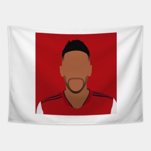 Pierre-Emerick Aubameyang Minimalistic Face Art Tapestry