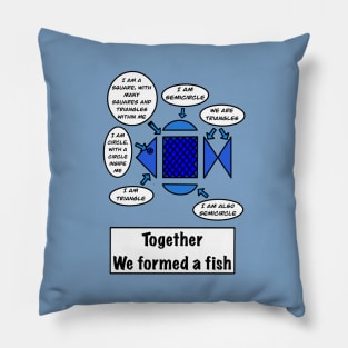 Funny geometric fish Pillow