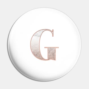 Monogram rose gold glitter marble G Pin