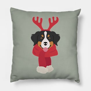 Christmas Bernese Mountain Dog Pillow