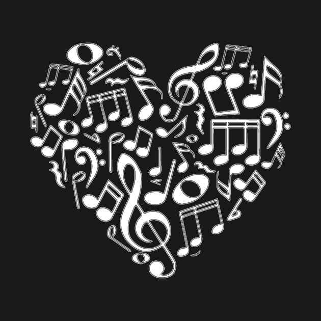 Music Lover Music Note Heart by StacysCellar