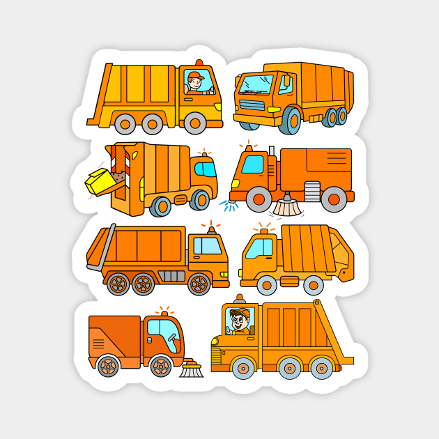 Trash Truck Design Boys Girls Men Women Magnet by samshirts