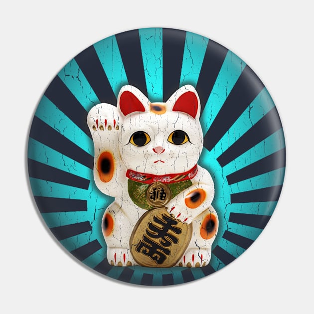 Lucky Cat - Maneki-neko Pin by robotface