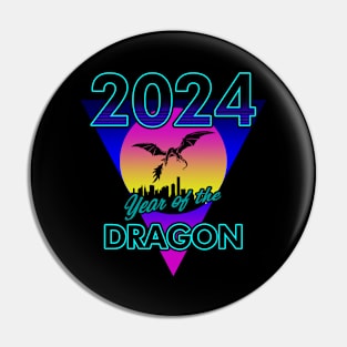 2024 New Year Of The Dragon 80's Inspired New Year Meme Pin