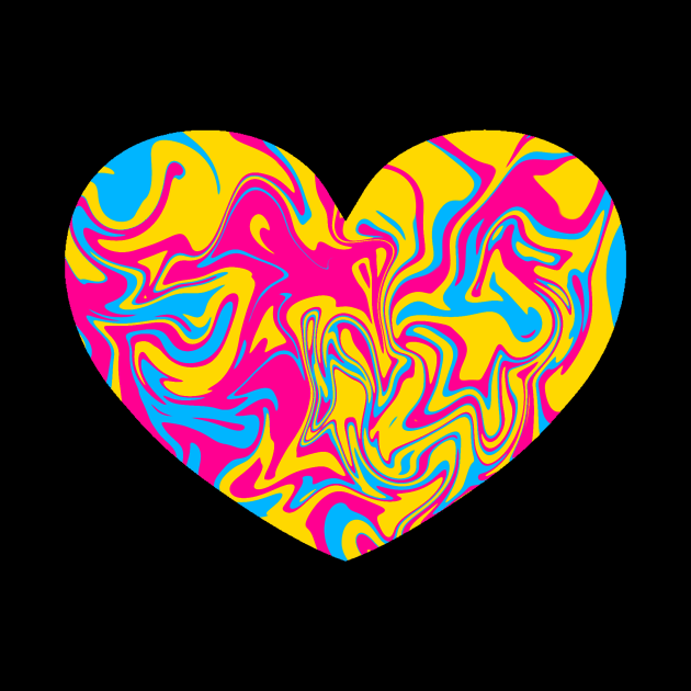 Pansexual Pride Marble Heart by nochi