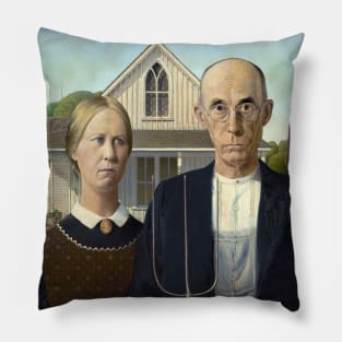 American Gothic, by Grant Wood, Oil on Beaverboard, 1930. Pillow