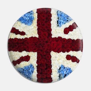 Floral Union Jack Flag Pin