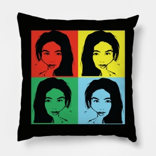 An Asia woman in black . Pillow