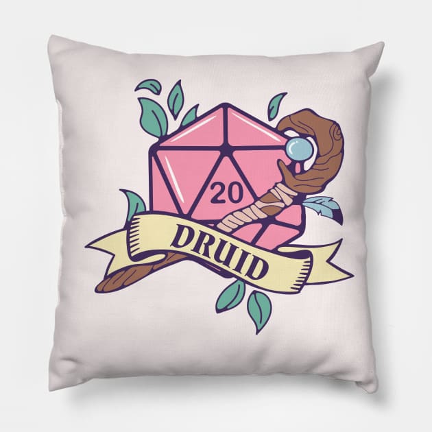 D&D Druid D20 Pillow by Sunburst