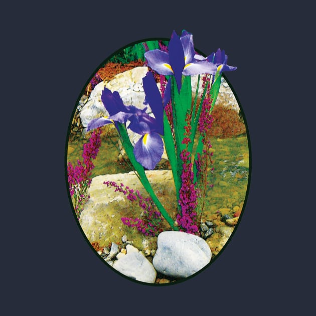 Irises - Purple Irises by the Stream by SusanSavad