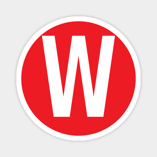 Letter W Big Red Dot Letters & Numbers Magnet by skycloudpics