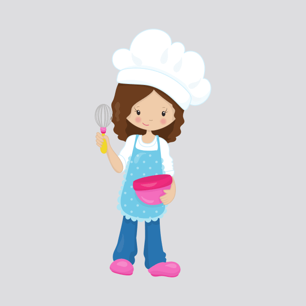 Baking, Baker, Pastry Chef, Cute Girl, Brown Hair by Jelena Dunčević