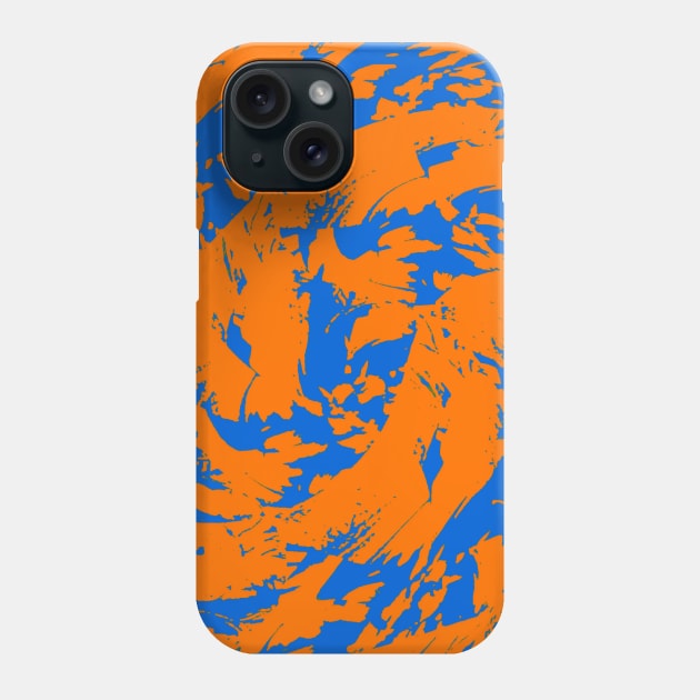 Orange and Blue Paint Splatter Graffiti Phone Case by BigTexFunkadelic
