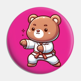 Cute Kungfu Bear Pin