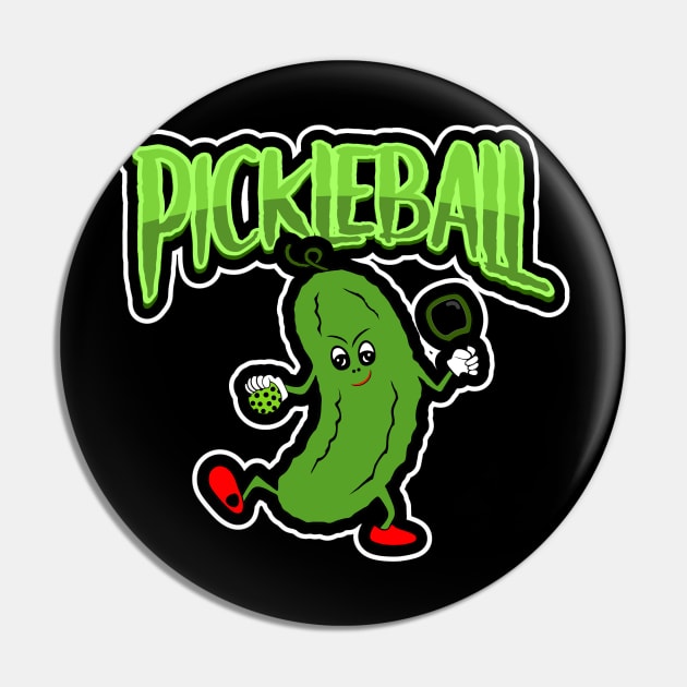 CUTE And Funny Dill Pickle Pickleball Player Pin by SartorisArt1