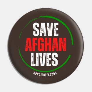 Save Afghan lives circle (dark background) Pin