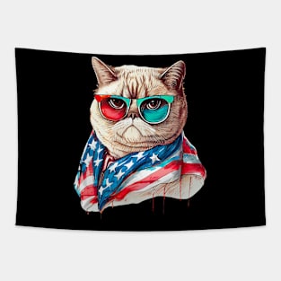 Independence Day Cat Tapestry