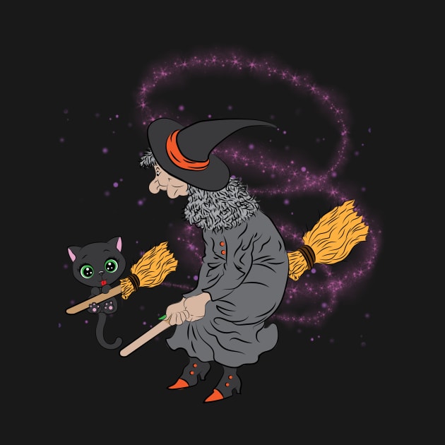 Best Friends - Witch and Black Cat by AmazingArtMandi