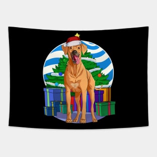 Rhodesian Ridgeback Dog Cute Santa Christmas Gift Tapestry