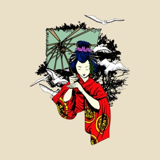 Geisha Holding An Umbrella T-Shirt