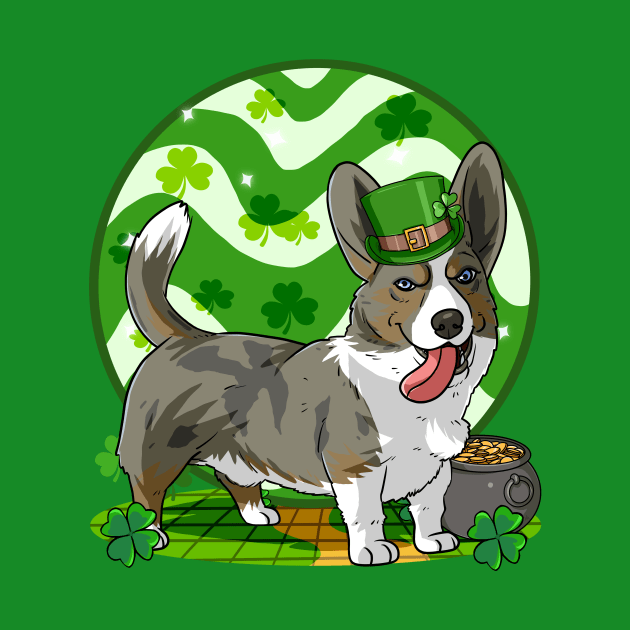 Cardigan Welsh Corgi Dog St Patricks Day Leprechaun by Noseking