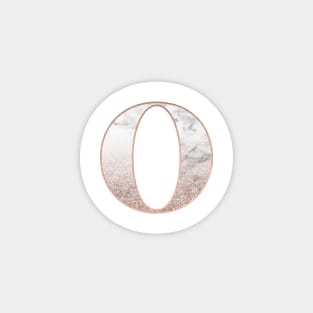 Monogram rose gold glitter marble O Magnet