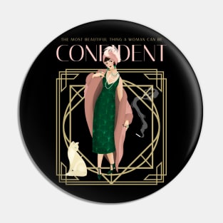 Art Deco Confident Woman Pin