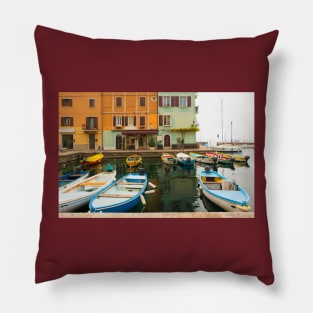 Castelletto Waterfront on Lake Garda in Italy Pillow