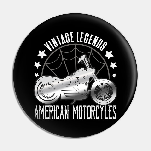 Vintage Legends American Motorcycles Biker Pin by Foxxy Merch