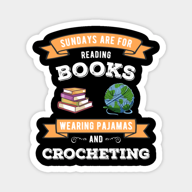 Crochet and Books | Knitting Bookworm Book Lovers Magnet by MGO Design